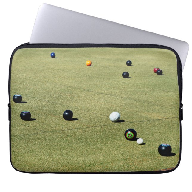 Funda Para Portátil Juego de acción del bowling en césped, (Frente)
