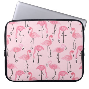 Funda Para Portátil Juego De Flamingo Rosado, Patrón De Verano Tropica