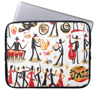 Funda Para Portátil Juego de iconos de jazz: fondo blanco aislado