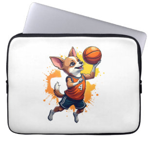 Funda Para Portátil Jugador Baloncesto Chihuahua Deporte Dunk Cop