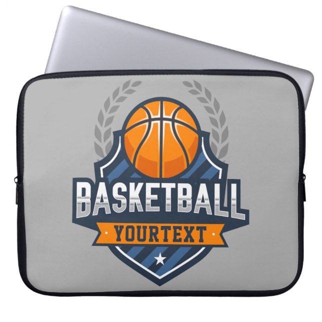 Funda Para Portátil Jugador de baloncesto AÑADIR NOMBRE DE equipo de e (Frente)