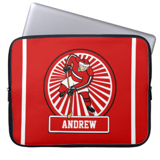 Funda Para Portátil Jugador de hockey sobre hielo personalizado