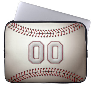 Funda Para Portátil Jugador número 00 - puntadas frescas del béisbol