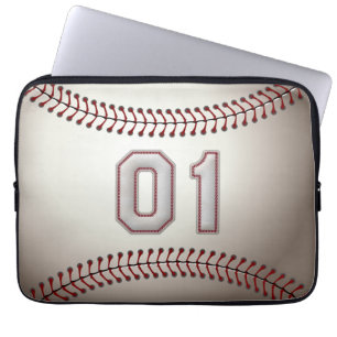 Funda Para Portátil Jugador número 01 - puntadas frescas del béisbol