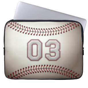 Funda Para Portátil Jugador número 03 - puntadas frescas del béisbol