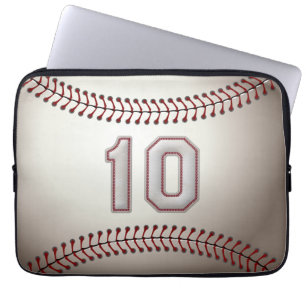 Funda Para Portátil Jugador número 10 - puntadas frescas del béisbol