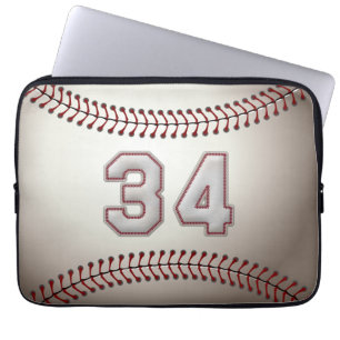 Funda Para Portátil Jugador número 34 - puntadas frescas del béisbol