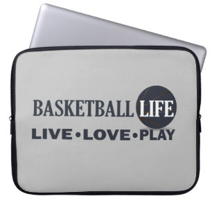 Funda Para Portátil jugar al amor vivo al baloncesto vida azul