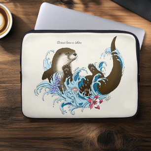 Funda Para Portátil Juguuetón Azul Nutria de Río Caprichosa Salpicadur