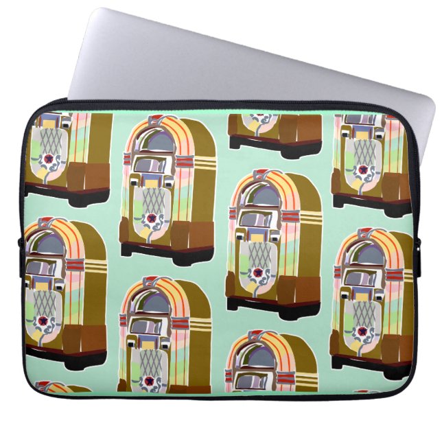 Funda Para Portátil Jukeboxes Retro Mint Fun Art Pattern Swanky (Frente)