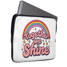 Funda Para Portátil Juntos Brillamos – Cita Retro Orgullo Arcoíris