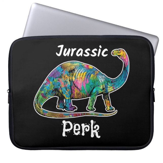 Funda Para Portátil Jurassic Perk Colorful Dinosaur Black (Frente)