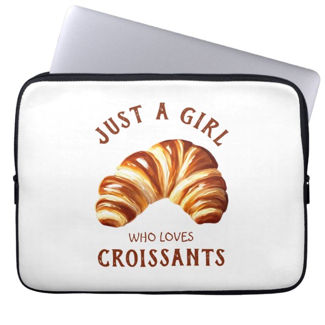 Funda Para Portátil Just a girl who loves croissants (Frente)