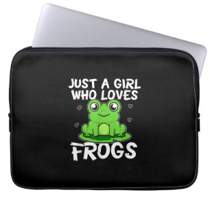 Funda Para Portátil Just A Girl Who Loves Frogs   Cute Green Frog Gift