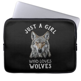Funda Para Portátil Just a girl who loves wolves