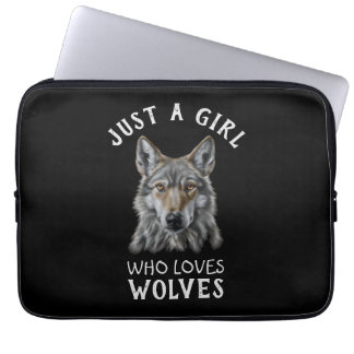 Funda Para Portátil Just a girl who loves wolves