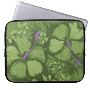 Funda Para Portátil Kahala Hibiscus Ilustracion de rock de lava hawaia