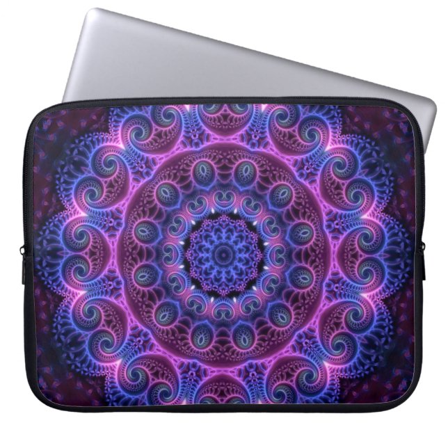 Funda Para Portátil Kaleidoscope Apofisis Mandala Corazones (Frente)