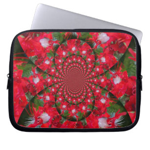 Funda Para Portátil Kaleidoscope de Crimson: Arte de flores con leche