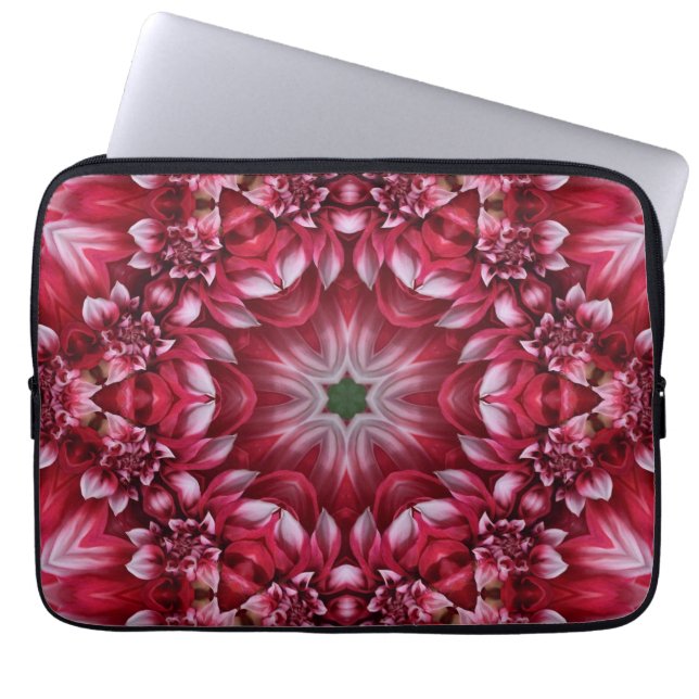 Funda Para Portátil Kaleidoscopic Crimson Dahlia (Frente)