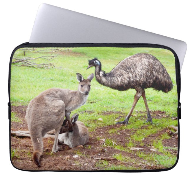 Funda Para Portátil Kangaroo Y Emu, (Frente)