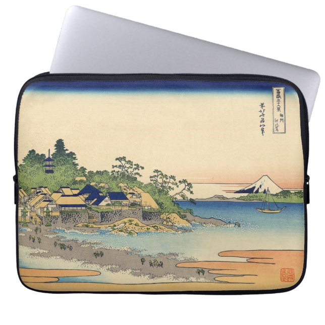 Funda Para Portátil Katsushika Hokusai Enoshima en la provincia de Sag (Frente)