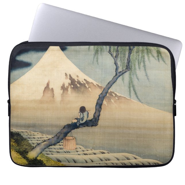 Funda Para Portátil Katsushika Hokusai - Muchacho viendo el Monte Fuji (Frente)