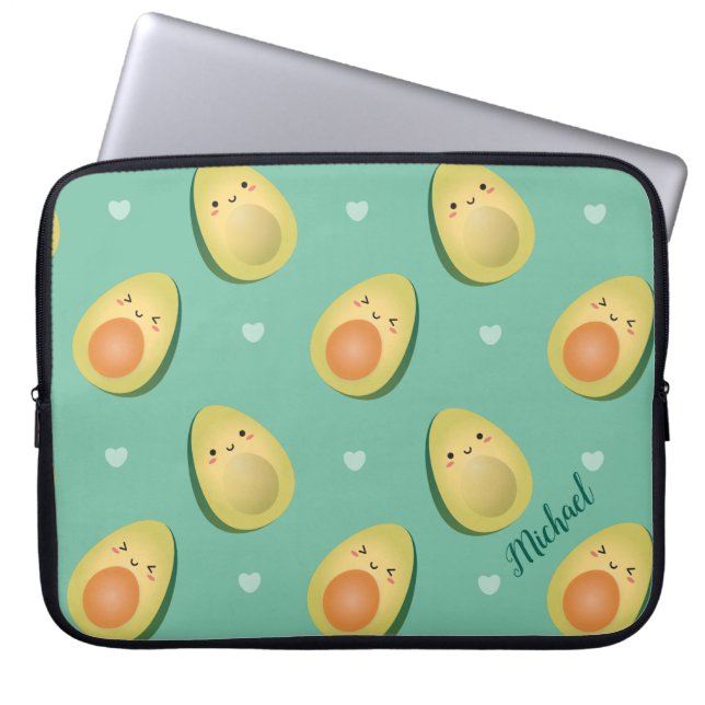 Funda Para Portátil Kawaii Cute Aguacates Hagamos gracia al patrón (Frente)