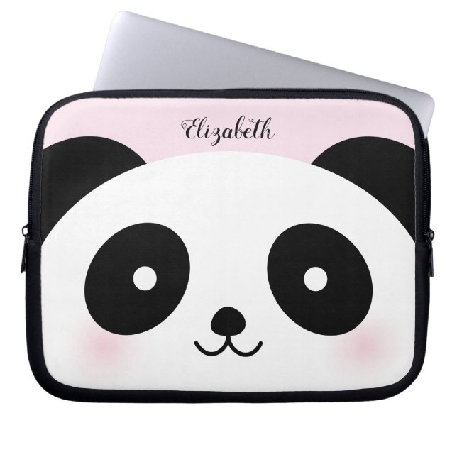 Funda Para Portátil Kawaii Cute Personalizado Panda Bear Nombre Person (Frente)