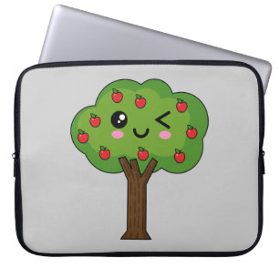 Funda Para Portátil Kawaii feliz árbol de manzanas