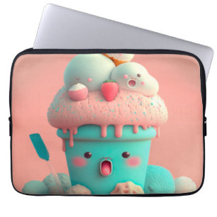 Funda Para Portátil Kawaii lindo bloc de notas sobre helados