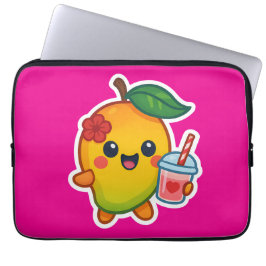 Funda Para Portátil Kawaii Mango - Fruta querida con Smoothi del coraz