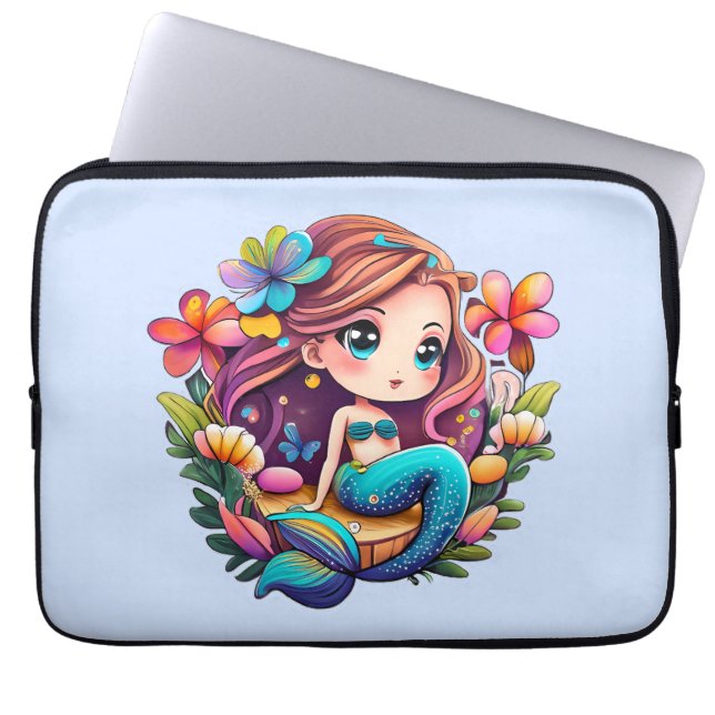 Funda Para Portátil Kawaii Mermaid (Frente)