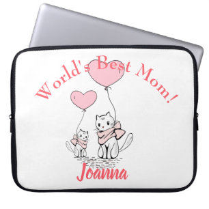 Funda Para Portátil Kawaii Mom Cat & Kitten Personalizado