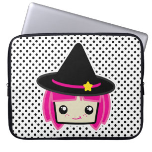 Funda Para Portátil Kawaii Pink Haire Witch Laptop Sleeve