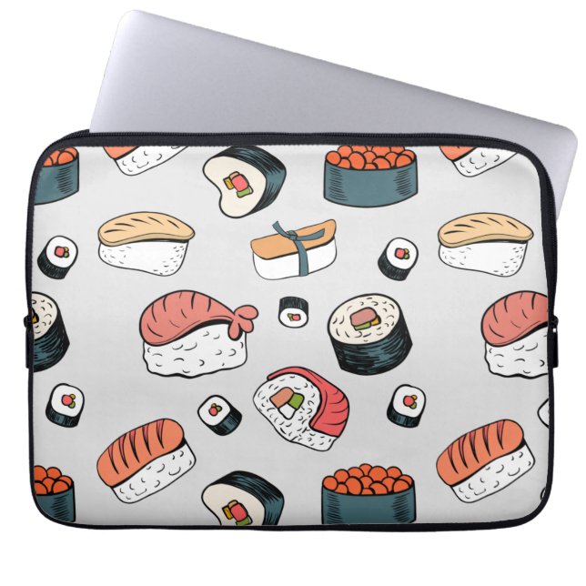 Funda Para Portátil  Kawaii Sushi Rolls Patrón Espectro (Frente)