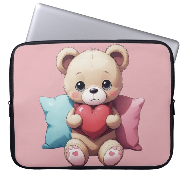 Funda Para Portátil Kawaii Teddy Bear (Frente)