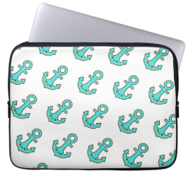 Funda Para Portátil Kawaii Turquoise Anchor - Fantástico y Alegre