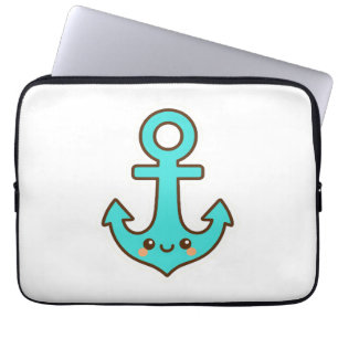 Funda Para Portátil Kawaii Turquoise Anchor - Fantástico y Alegre