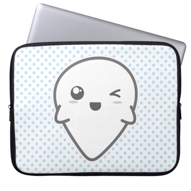 Funda Para Portátil Kawaii Winking Ghost Laptop Sleeve (Frente)