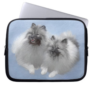 Funda Para Portátil Keeshond Pair de Kees pintura animal original
