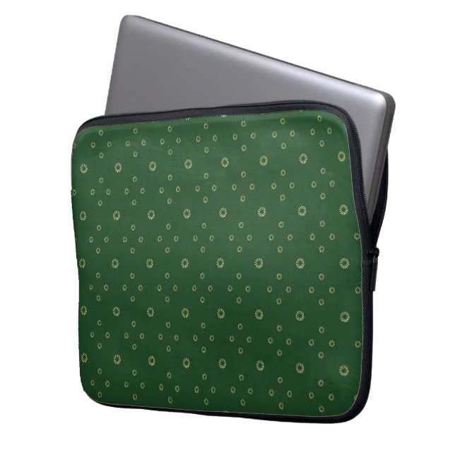 Funda Para Portátil Kelly Verde | Zinnia Dorada Sol (Anverso izquierdo)
