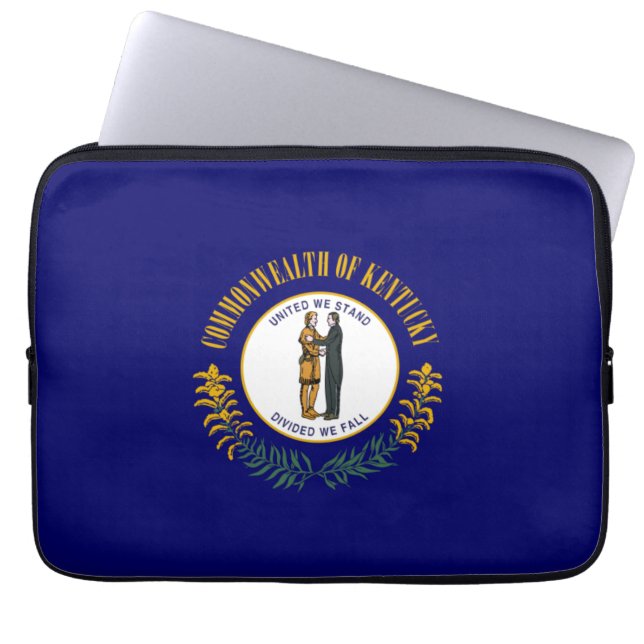 Funda Para Portátil Kentucky: Bandera estatal de la Commonwealth de Bl (Frente)