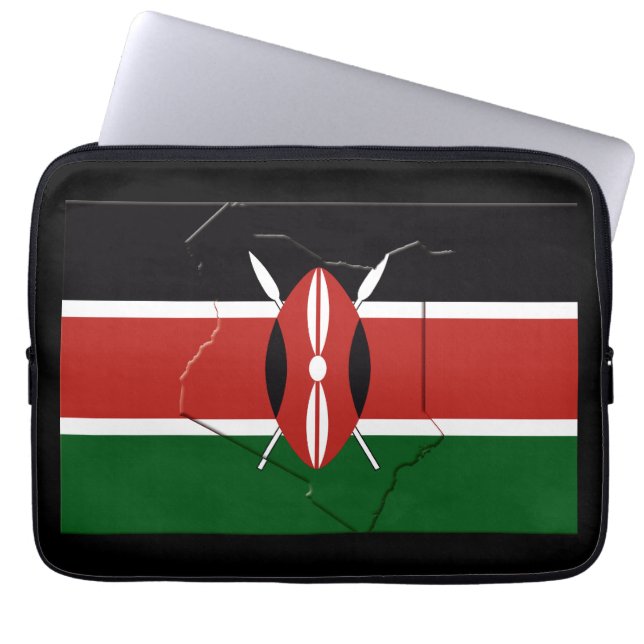 Funda Para Portátil KENYA Bandera Mapa Computadora Patriótica (Frente)