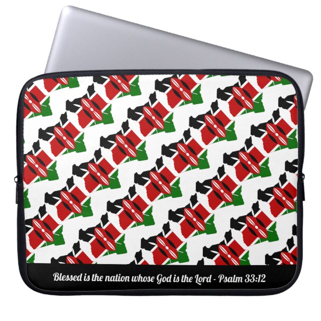 Funda Para Portátil KENYA MAP Customizable Text BLESSED (Frente)