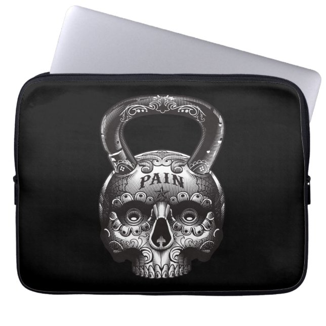 Funda Para Portátil Kettlebell Skull - Motivación de entrenamiento de  (Frente)