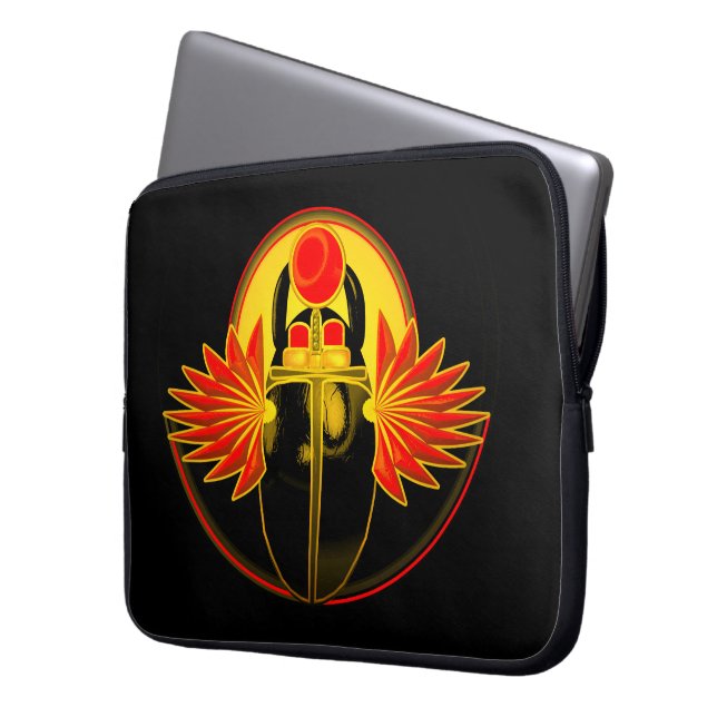 Funda Para Portátil Kherpi Dios del Sol Naciente, escarabajo escarabaj (Anverso izquierdo)