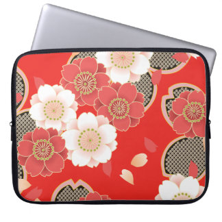 Funda Para Portátil Kimono japonés Sakura rojo y blanco