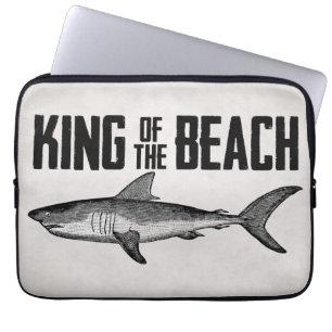 Funda Para Portátil King vintage de la playa de los tiburones