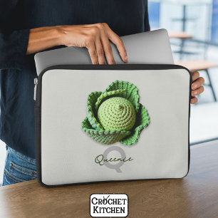 Funda Para Portátil Kitschy Nombra moderna Jardín Crochet Cabbage Nomb